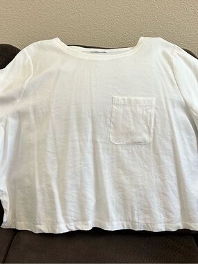 Good American White Crewneck Tee